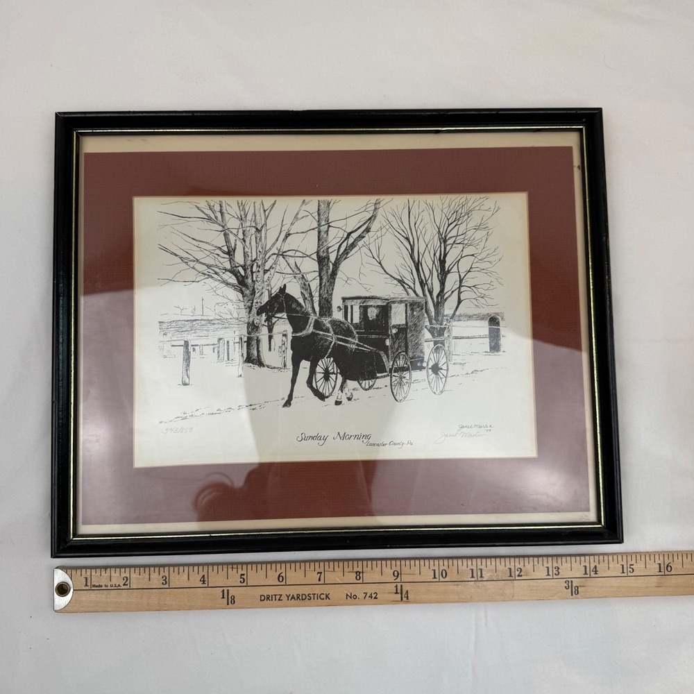 Vintage Janet Martin Sunday Morning Lancaster County PA Signed Gallery Wall - Picture 12 of 13